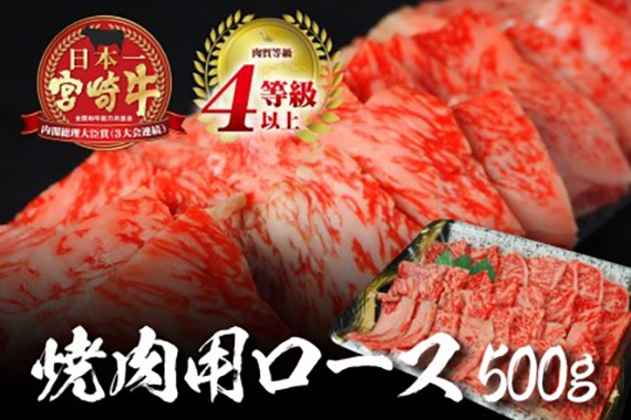 安楽畜産　宮崎牛ロース焼肉用500g
